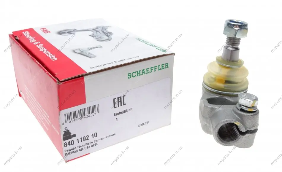 Наконечник тяги рульової (L) Opel Kadett E -94/Daewoo Lanos 97- 840 1192 10 FAG 840-1192-10 (фото 1)