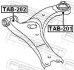 Сайлентблок важеля TOYOTA AVENSIS, COROLLA 00-09 перед. міст низ (Вир-во) FEBEST TAB-201 (фото 2)
