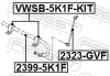 Втулки стабілізатора AUDI A3, SEAT ALTEA XL, SKODA YETI, VW CADDY III 03-перед. міст (Вир-во) FEBEST VWSB-5K1F-KIT (фото 2)