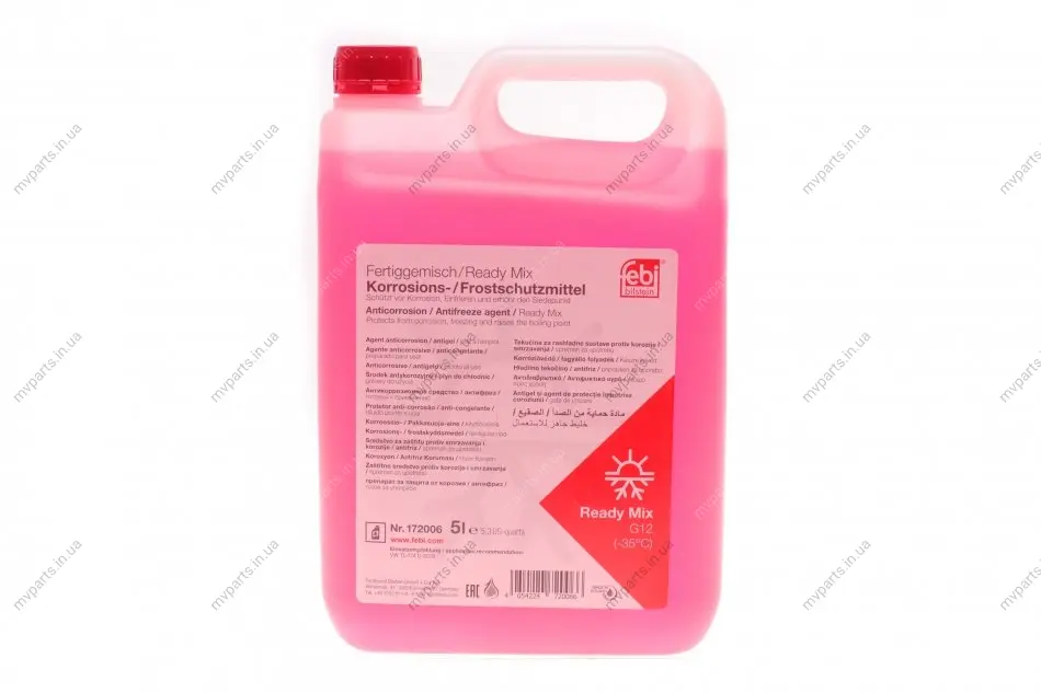 Антифриз (червоний) Readymix G12 (-35°C готовий до застосування) (5 л) FEBI BILSTEIN 172006 (фото 1)
