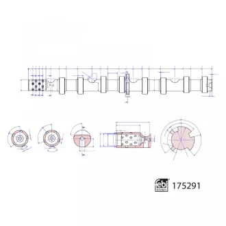 Розподільний вал VW Golf 07-/T5 2.0 TSI 11- (впуск) FEBI BILSTEIN 175291
