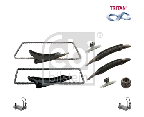 Комплект ланцюга ГРМ BMW 5 (F10)/7 (F01/F02/F03/F04)/X5 (E70/F15/F85)/X6 (E71/E72) 08-14 (N63) (з покриттям TRITAN®) FEBI BILSTEIN 175356 (фото 1)