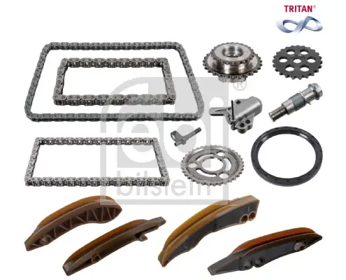 Комплект ланцюга ГРМ BMW 3 (G20)/7 (G11)/X5 (G05/X7 (G07) 14- (z=86) (B37/B57) (з покриттям TRITAN®) FEBI BILSTEIN 177772 (фото 1)