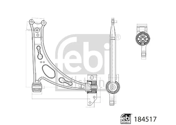 Важіль підвіски (передній/знизу) (R) Audi A3/Seat Leon/Skoda Octavia/SuperB/VW Caddy/Golf/Touran 03- FEBI BILSTEIN 184517 (фото 1)
