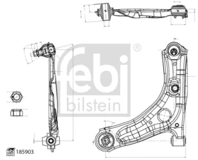 Важіль підвіски (передній/знизу) (L) Citroen C1 II/Toyota Aygo 14- FEBI BILSTEIN 185903