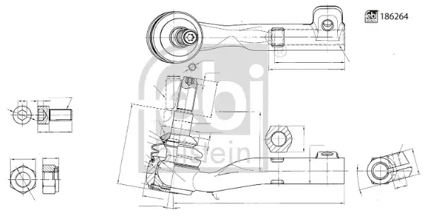Накінечник тяги керма (L) BMW 3 (G20/G80/G28) 18- B47/B48/B58 FEBI BILSTEIN 186264 (фото 1)