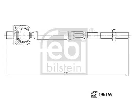 Тяга рульова Nissan Juke/Leaf 10- (L=230mm) FEBI BILSTEIN 196159 (фото 1)