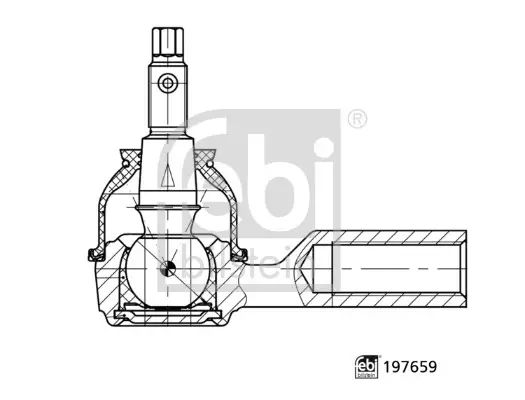 Наконечник тяги рульової (R) Hyundai Creta 1.6/2.0 16-21 FEBI BILSTEIN 197659 (фото 1)