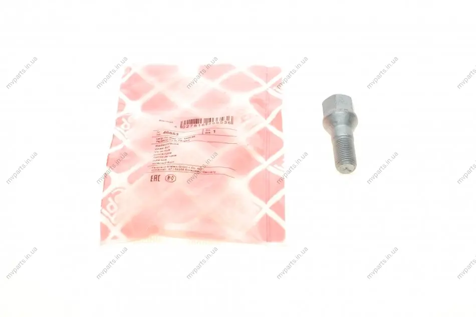Болт колеса Citroen Berlingo/Peugeot Partner 96-/Fiat Scudo 07- (M12x1,25x26/47) FEBI BILSTEIN 46653 (фото 1)