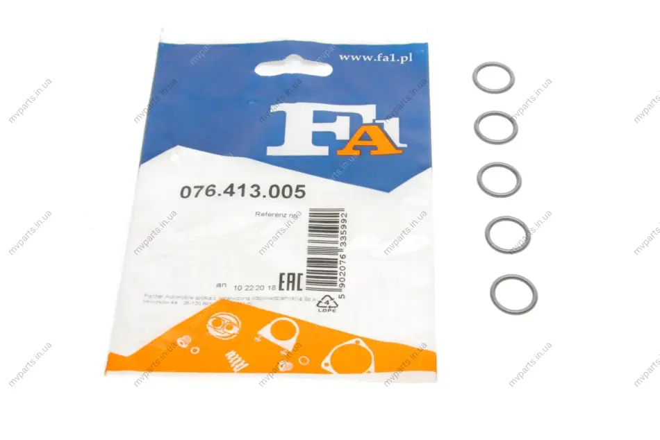 Прокладка радіатора масляного BMW 3 (E90/F30/F80)/5 (E60)/7 (E65/E66/E67) 96-15 N54/N55(к-кт 5шт) FA1 076.413.005 Fischer Automotive One (FA1) 076-413-005 (фото 1)