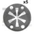 Шайба фіксуюча (к-кт 5шт) VW Caddy II/III/Crafter 30-35/30-50/Golf II/III/IV/V/VI/Jetta II 80- FA1 11-40111.5 Fischer Automotive One (FA1) 11-40111-5 (фото 1)