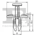 Кліпса кріплення підкрила (обшивки) (к-кт 5шт) Citroen Berlingo/Peugeot Partner FA1 21-20009.5 Fischer Automotive One (FA1) 21-20009-5 (фото 2)