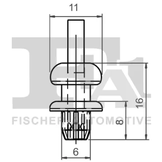 Кліпса кріплення обшивки (к-кт 5шт) Citroen C3/C4/Peugeot 205/208/307/308 83- FA1 21-20013.5 Fischer Automotive One (FA1) 21-20013-5