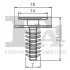 Кліпса кріплення підкрила (к-кт 5шт) Fiat Doblo 01-/Iveco Daily 11- FA1 33-40008.5 Fischer Automotive One (FA1) 33-40008-5 (фото 2)