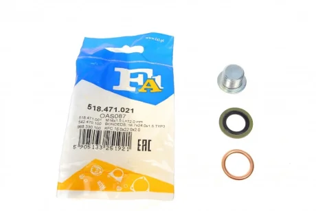 Болт зливу оливи + шайба Citroen/Dacia/Nissan/Opel/Peugeot/Renault/Volvo (M16x1.5) FA1 518.471.021 Fischer Automotive One (FA1) 518-471-021