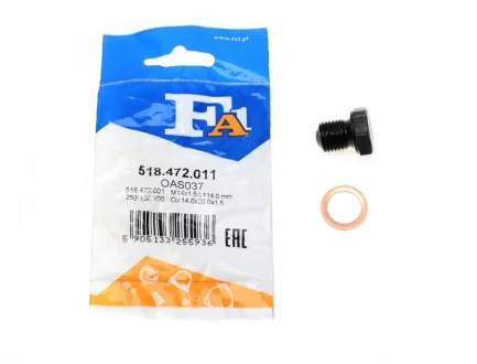 Болт зливу оливи + шайба VW Caddy/T4 -03 (M14x1.5) FA1 518.472.011 Fischer Automotive One (FA1) 518-472-011