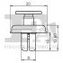 Кліпса кріплення бампера переднього (к-кт 5шт) MB/Honda/Mitsubishi/Smart FA1 74-20002.5 Fischer Automotive One (FA1) 74-20002-5 (фото 2)