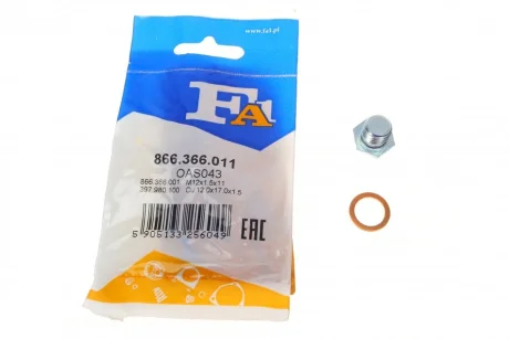 Болт зливу оливи + шайба BMW 3 (E46/E90)/5 (E39) 95-04 (M12x1.5) FA1 866.366.011 Fischer Automotive One (FA1) 866-366-011