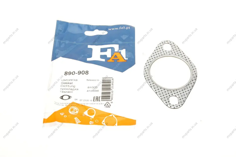 Прокладка труби вихлопної Hyundai Getz/Kia Rio 02-11 FA1 Fischer Automotive One (FA1) 890-908 (фото 1)
