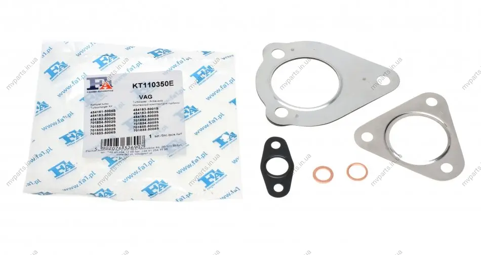 Комплект прокладок турбіни VW Passat 1.9 TDI 96-97 FA1 Fischer Automotive One (FA1) KT110350E (фото 1)