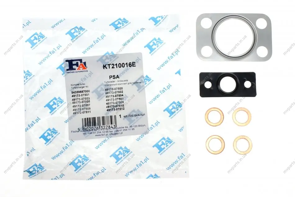 Комплект прокладок турбіни Citroen Berlingo/Peugeot Partner 1.6HDI 08- FA1 Fischer Automotive One (FA1) KT210016E (фото 1)