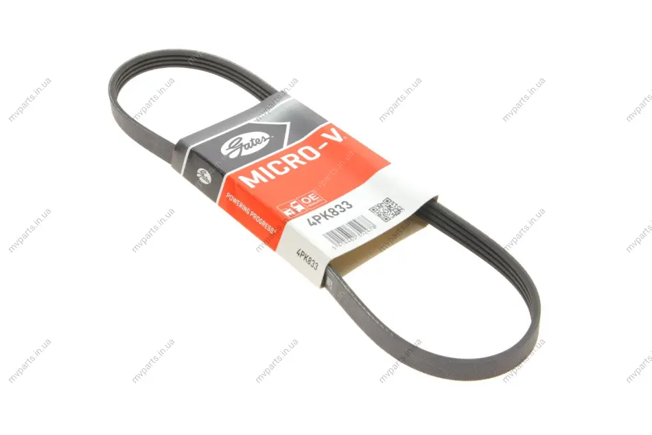 Ремінь генератора Nissan Primera/Chevrolet Matiz 1.0-2.0 91- GATES Gates 4PK833 (фото 1)