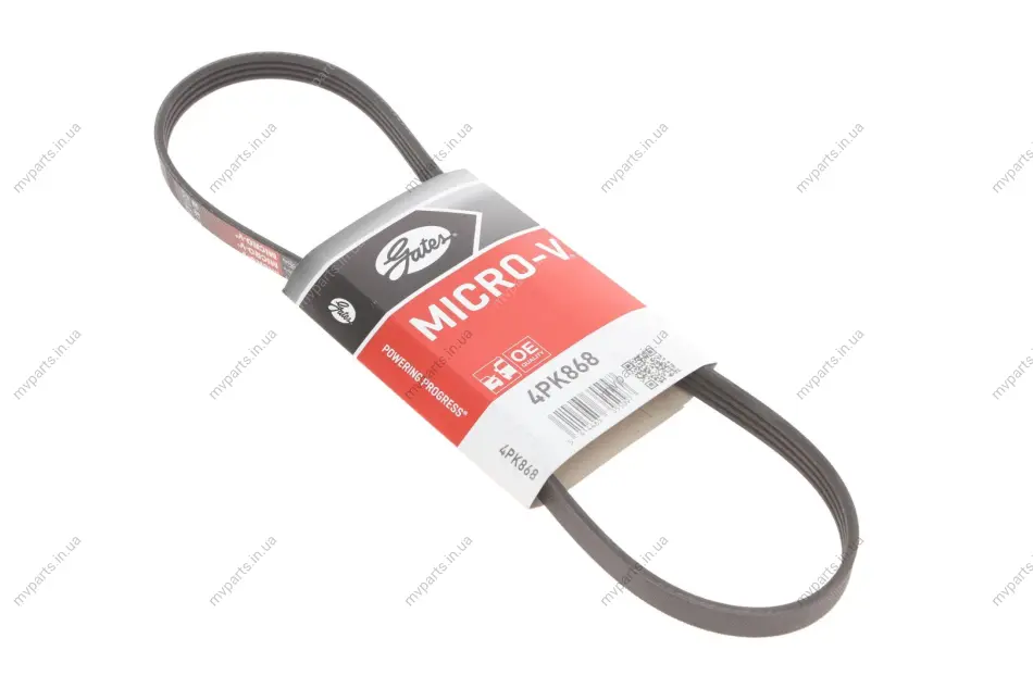 Ремінь генератора Citroen Jumper/Peugeot Boxer/Mitsubishi Lancer III/Colt II 1.0-3.4 83-11 GATES Gates 4PK868 (фото 1)