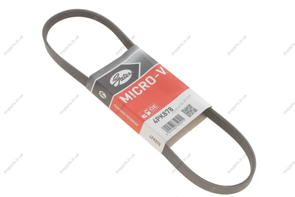 Ремінь генератора Mazda 323 1.3-1.8 -93/Hyundai Elantra 2.0 00-06/Toyota Camry 3.0 96-06 GATES Gates 4PK878 (фото 1)