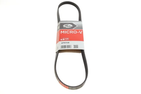 Ремінь генератора Fiat Fiorino 1.4/1.6i 93-01/Mitsubishi Galant 1.8/2.0 87-03/Toyota Hilux 2.4 97-05 GATES Gates 4PK938