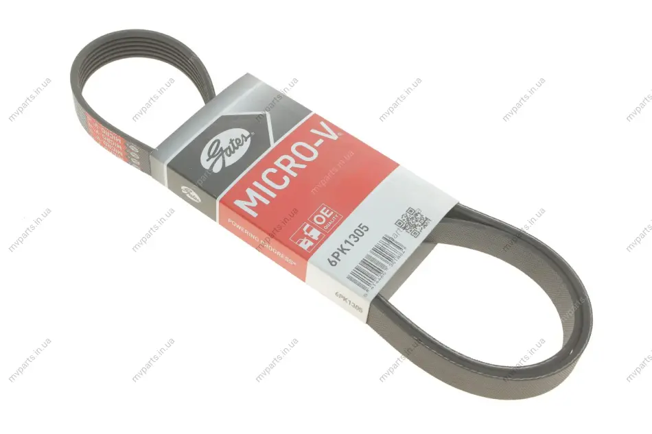 Ремінь генератора Ford Focus/Mazda 3/5/Volvo S40/V50/C30 1.8-2.4 03- GATES Gates 6PK1305 (фото 1)