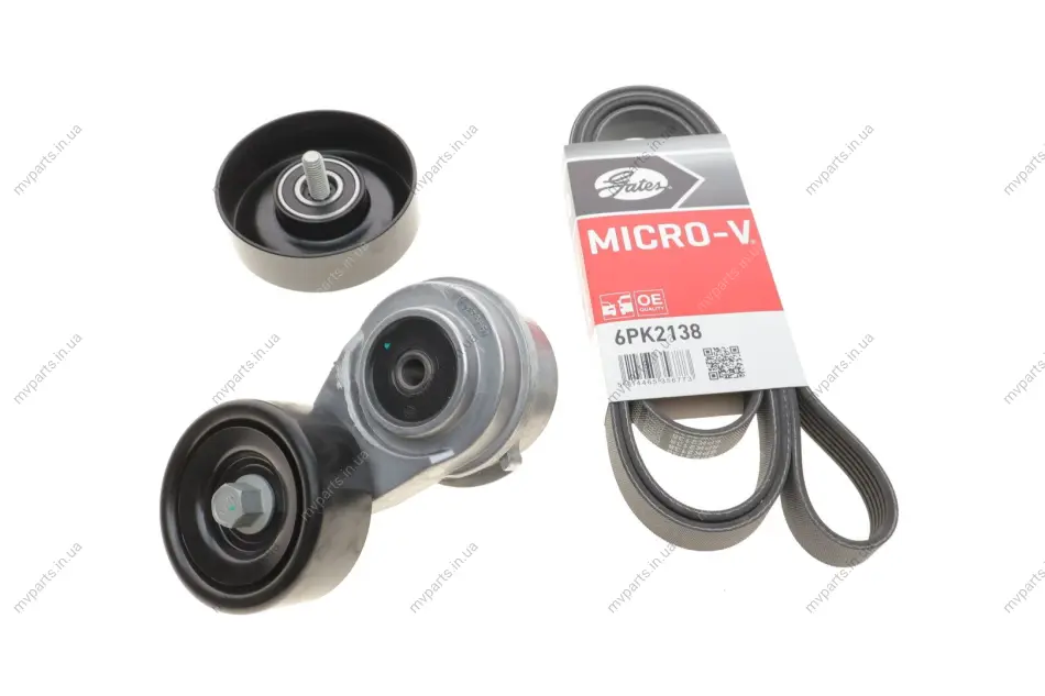 Комплект ременя генератора Kia Rio 1.6 CVVT 12- (6PK2138) GATES Gates K096PK2138 (фото 1)
