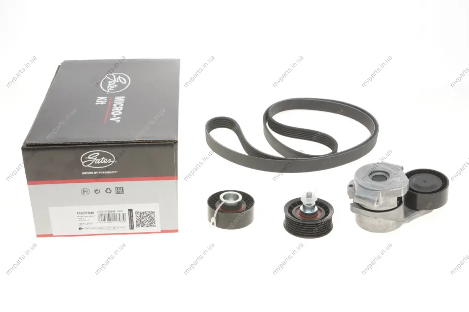 Комплект ременя генератора Citroen Jumper/Peugeot Boxer 2.2 HDi 11- (6PK1640) GATES Gates K166PK1640 (фото 1)