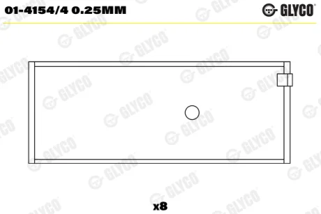 Вкладиші шатунні FIAT 1.2 8V/1.2 16V 176B4/188A5 (вир-во GLYCO) Glyco 01-4154-4-0-25MM