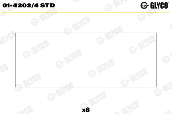 Вкладиші шатунні RENAULT STD 1.6D/1.9D/TD F8M/F8Q/F9Q БЕЗ ЗАМКУ (вир-во GLYCO) Glyco 01-4202-4-STD (фото 1)