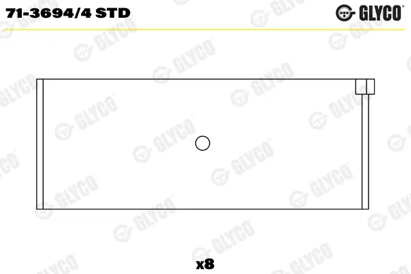Вкладиші шатунні VAG STD 1,6-2,0 (вир-во GLYCO) Glyco 71-3694-4-STD (фото 1)