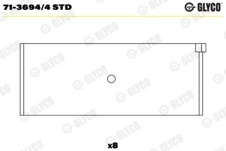 Вкладиші шатунні VAG STD 1,6-2,0 (вир-во GLYCO) Glyco 71-3694-4-STD