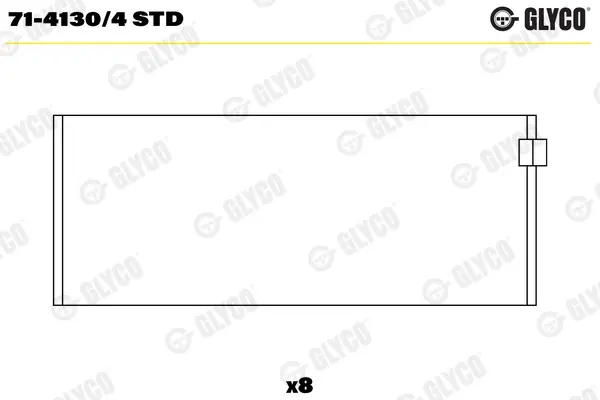 Вкладиші шатунні FIAT/IVECO PL STD 2,5D/TD/2,8D/TD (вир-во GLYCO) Glyco 71-4130-4-STD (фото 1)
