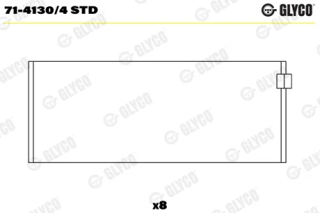 Вкладиші шатунні FIAT/IVECO PL STD 2,5D/TD/2,8D/TD (вир-во GLYCO) Glyco 71-4130-4-STD
