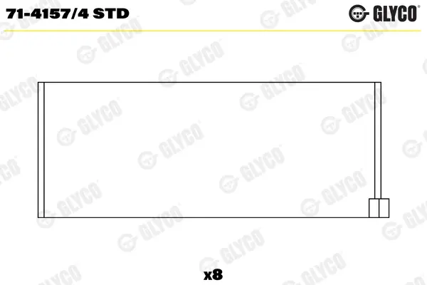 Вкладиші шатунні FIAT/LANCIA 1.8I 16V/2.0I 16V/1.9TD 182A2/154E1/834B2/836A3 (вир-во GLYCO) Glyco 71-4157-4-STD (фото 1)