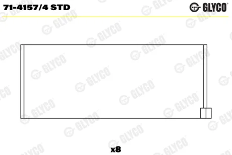 Вкладиші шатунні FIAT/LANCIA 1.8I 16V/2.0I 16V/1.9TD 182A2/154E1/834B2/836A3 (вир-во GLYCO) Glyco 71-4157-4-STD