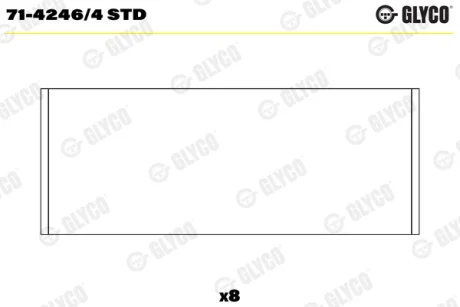 Вкладиші шатунні PSA/FORD STD 1,6HDi 16V/1.6 TDCi 16V 04-БЕЗ ЗАМКУ (вир-во GLYCO) Glyco 71-4246-4-STD