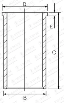 Гільза поршнева MB 88.00 OM611/OM612/OM613/OM646/OM647/OM648 88*91/93*147 mm (вир-во) GOETZE 14-020300-00