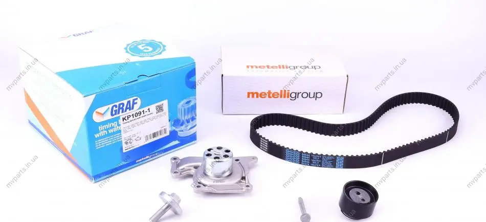 Комплект ГРМ + помпа Renault Kangoo/Laguna/Megane/Scenic/Duster/Nissan 1.5dCi 09- (123x27) (PA1091) GRAF KP1091-1 (фото 1)
