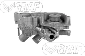 Помпа води Audi/Seat/Skoda/VW 1.0-1.4TSI/1.4-1.6 13- (28z)(B/B)(6 лоп)(з корпусом і 2 термостатами) GRAF PA1372 (фото 1)