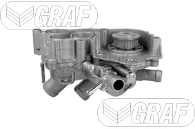 Помпа води Audi/Seat/Skoda/VW 1.0-1.4TSI/1.4-1.6 13- (28z)(B/B)(6 лоп)(з корпусом і 2 термостатами) GRAF PA1372