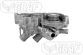 Помпа води Audi A3 1.4TFSI 12-14/VW Polo 1.0/1.0TSI/1.0 EcoFuel 11- (B/B) (7 лоп) (z=28) (з терм.) GRAF PA1373 (фото 1)