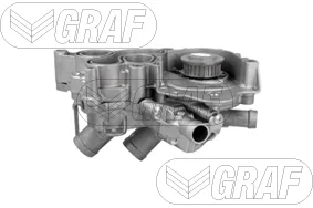 Помпа води Audi A3 1.4TFSI 12-14/VW Polo 1.0/1.0TSI/1.0 EcoFuel 11- (B/B) (7 лоп) (z=28) (з терм.) GRAF PA1373