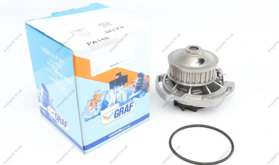 Помпа води Audi 50/80/VW Golf/Jetta/Passat/Polo 0.9-1.3 74-94 (26z) (B/B) (8 лоп) GRAF PA148 (фото 1)