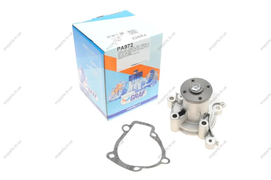 Помпа води Hyundai Elantra/Tucson/i30/Kia Sportage/Cee\'d/Soul 2.0/2.0 16V/CVVT 00- (R/B) (6 лоп) GRAF PA972 (фото 1)