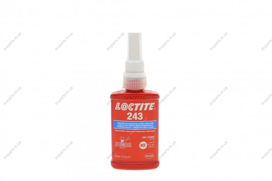LOCTITE 243, 50ML Фіксатор різьби (синій) (середньої фіксації), макс. діаметр різьби М36 HENKEL Henkel 1335863 (фото 1)